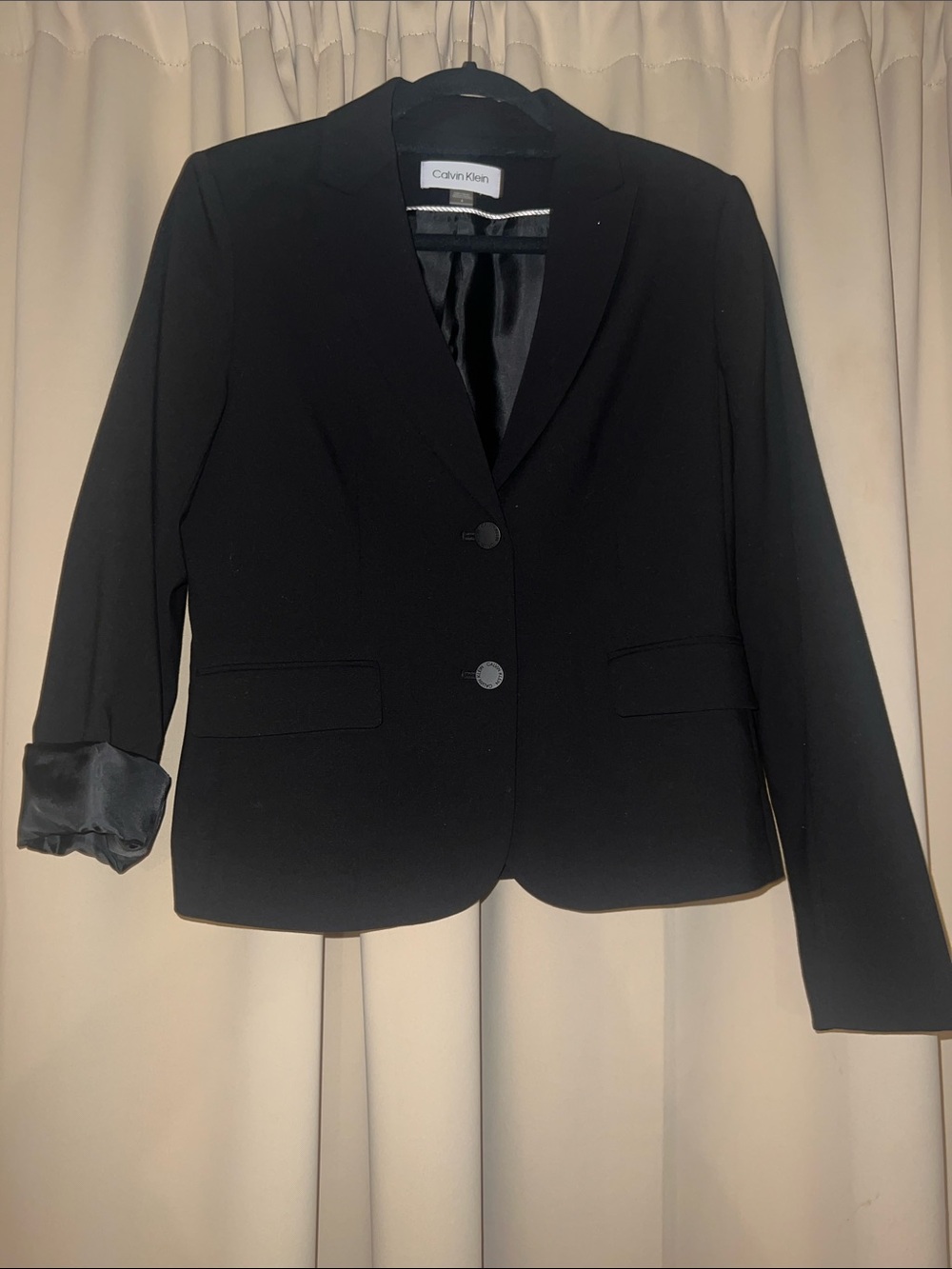 Calvin Klein Black Two-Button Tailored Blazer